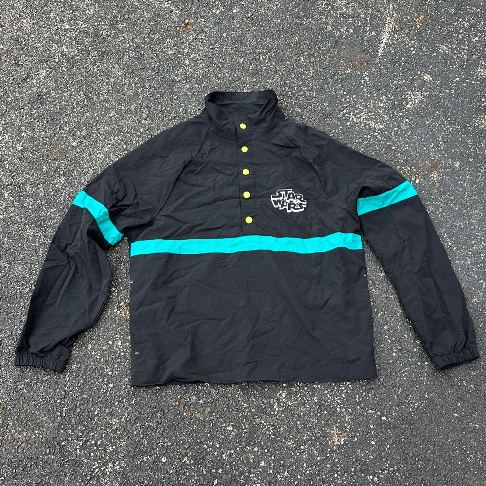 Star Wars Black Jacket with Teal Stripe and Yellow Buttons